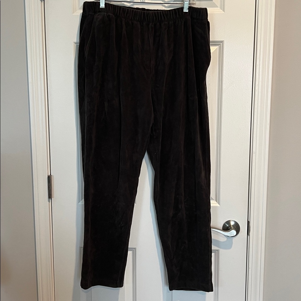 Lands' End Women’s Corduroy Pants in Dark Gray - Size 1X (30” inseam)